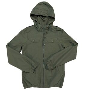 Volcom "Enemy Lines" Jacket Full ZIp Windbreaker Women's XS/8 Green Hooded